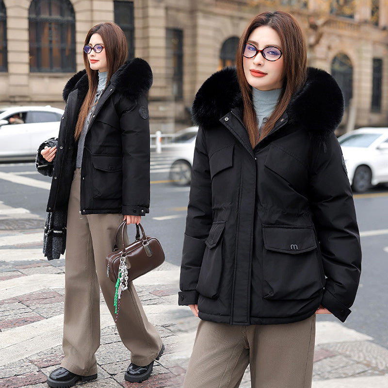 Women's Luxe Fleece-Lined Parka with Faux Fur Collar