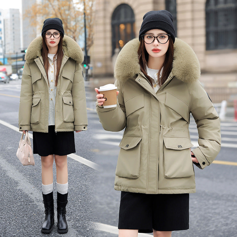 Women's Luxe Fleece-Lined Parka with Faux Fur Collar