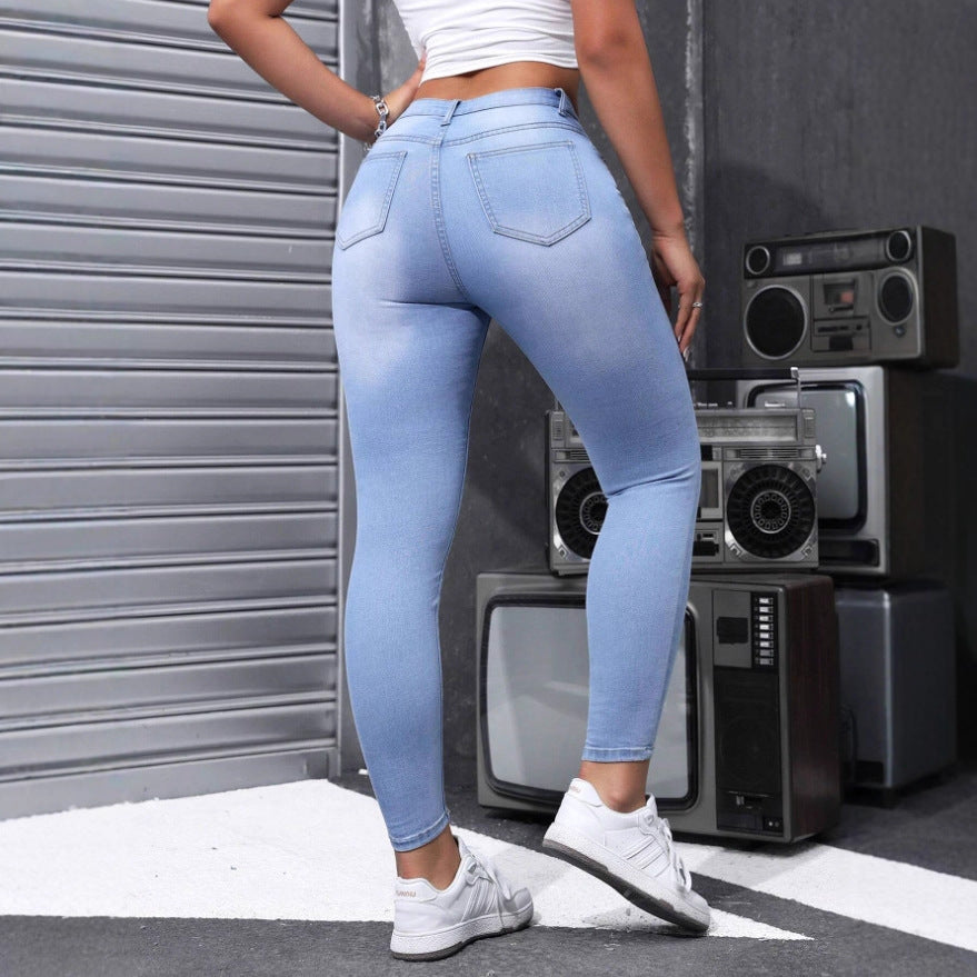 High Waist Stretch Skinny Jeans