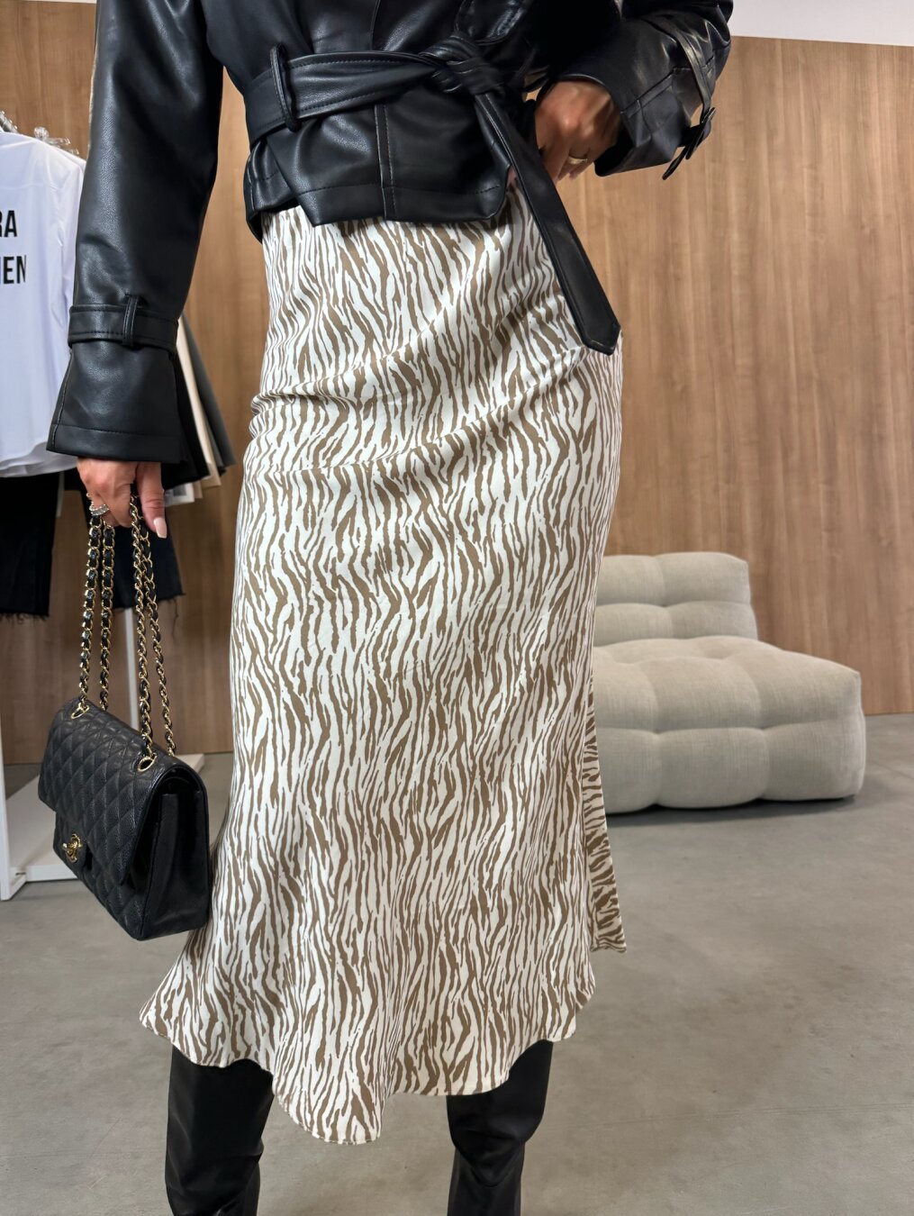 High Waist Slimming, Printed Wear Midi Skirt