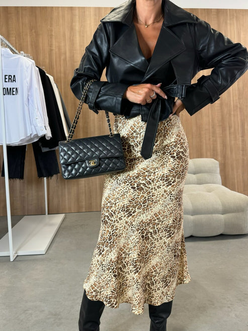 High Waist Slimming, Printed Wear Midi Skirt