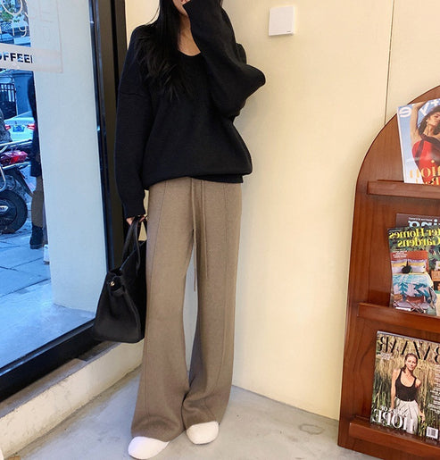 Loose Slimming And Straight Casual Wide-leg Pants