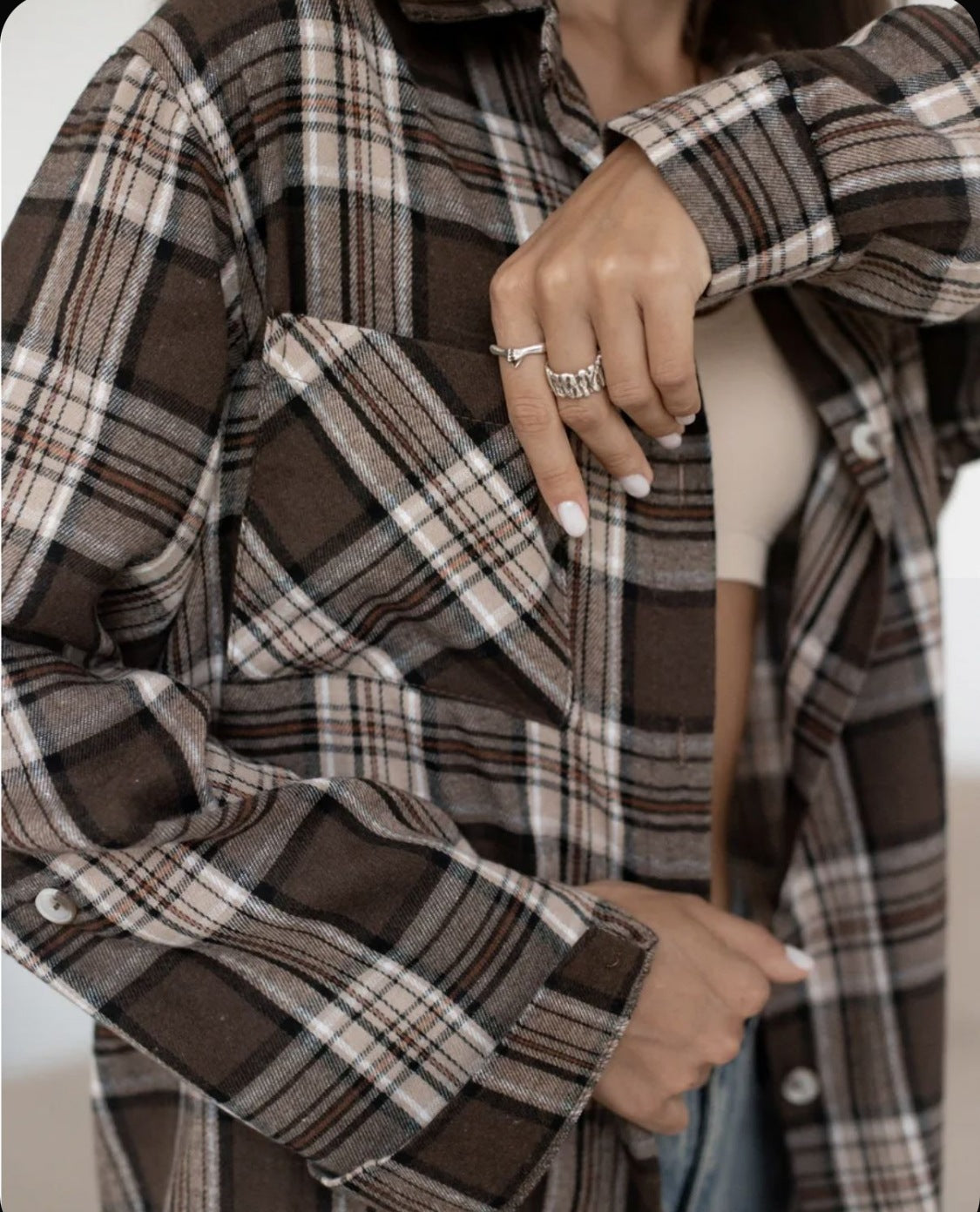Retro Plaid Button-Up Long Sleeve Shirt