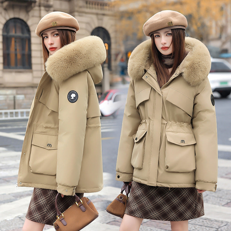 Women's Luxe Fleece-Lined Parka with Faux Fur Collar