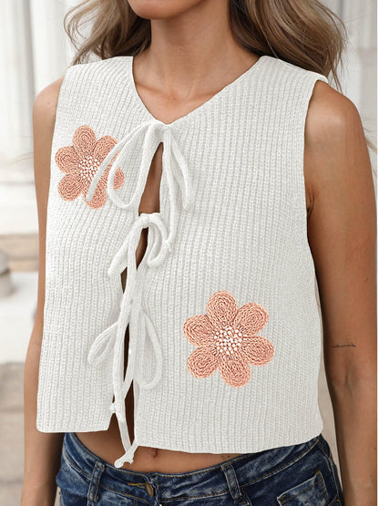 Small Coat Lace-up Bow Cardigan