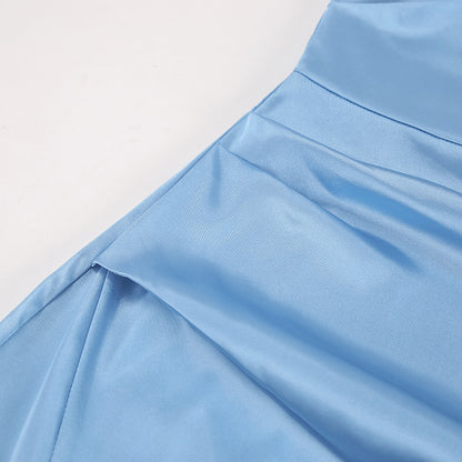 Satin Halter Sleeveless Split Dress