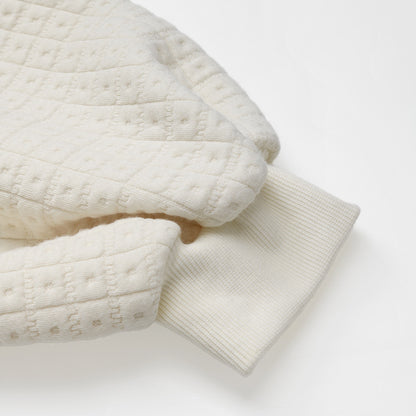 Textured Waffle Knit Button-Up Collar Sweater