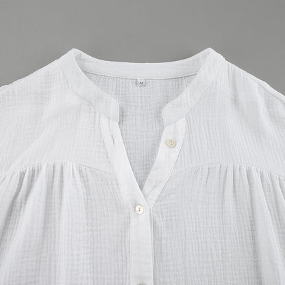 Oversized Cotton Gauze Shirt with Rope Belt