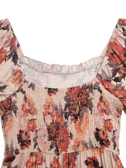 Retro French Romantic Elegant Printed Dress