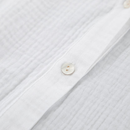 Oversized Cotton Gauze Shirt with Rope Belt