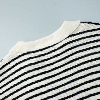 Striped Long Sleeve Loose Pullover Sweater