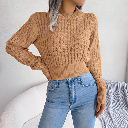 Twist Long Sleeves Cropped Knitted Sweater