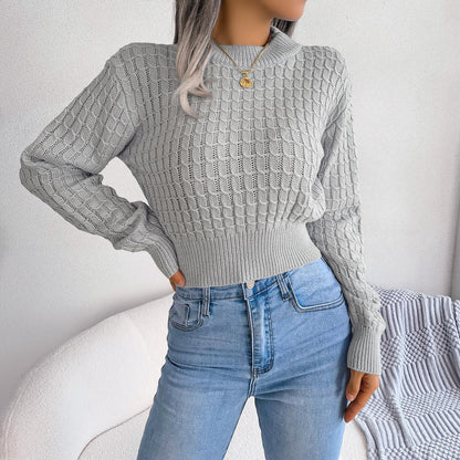 Twist Long Sleeves Cropped Knitted Sweater