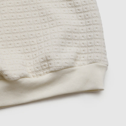 Textured Waffle Knit Button-Up Collar Sweater