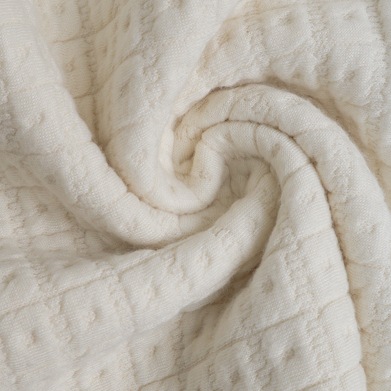 Textured Waffle Knit Button-Up Collar Sweater