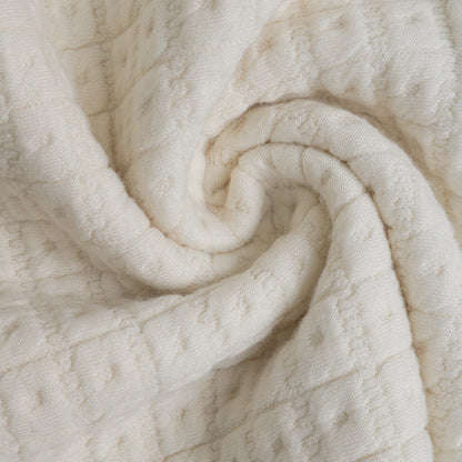 Textured Waffle Knit Button-Up Collar Sweater