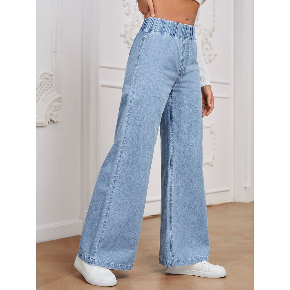 High-Rise Wide Leg Denim Pants