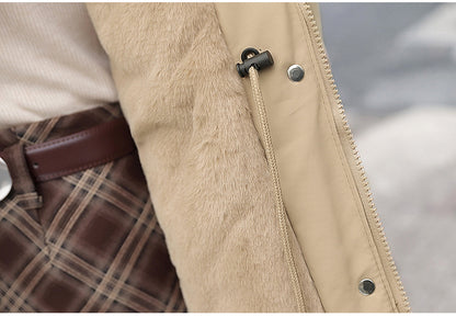 Women's Luxe Fleece-Lined Parka with Faux Fur Collar