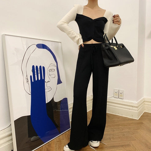 Loose Slimming And Straight Casual Wide-leg Pants