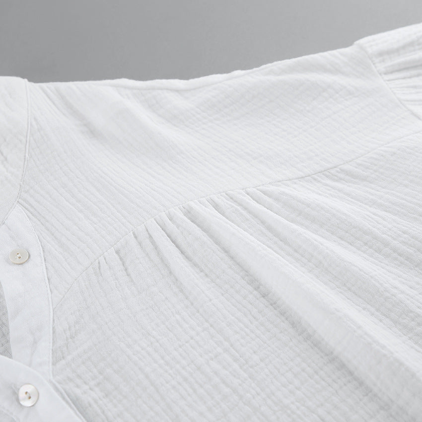 Oversized Cotton Gauze Shirt with Rope Belt