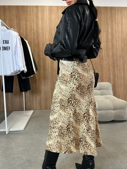 High Waist Slimming, Printed Wear Midi Skirt
