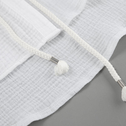 Oversized Cotton Gauze Shirt with Rope Belt