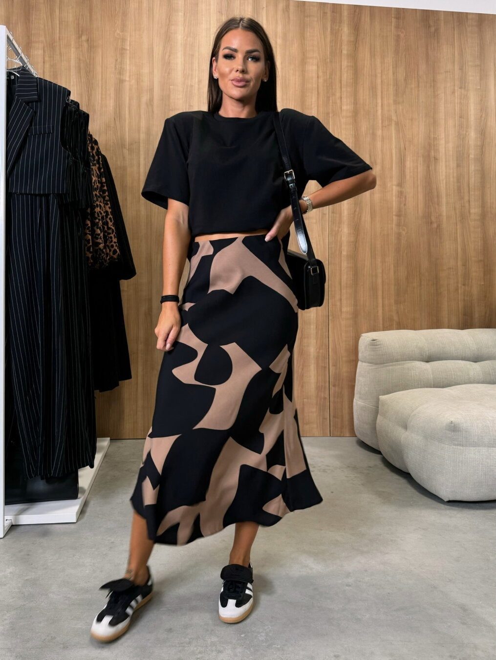 High Waist Slimming, Printed Wear Midi Skirt