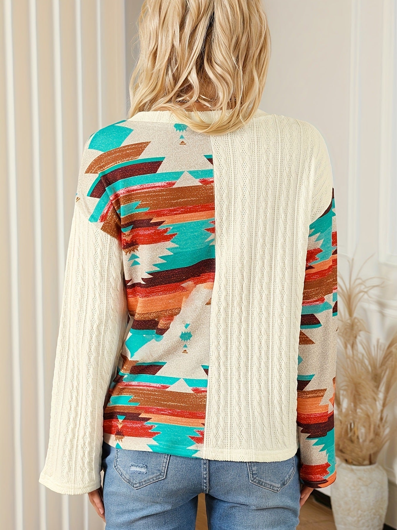 Southwestern Patchwork Sweater Top