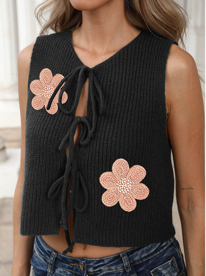 Small Coat Lace-up Bow Cardigan